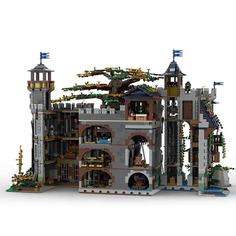 Military Fortress Model Moc Building Bricks Black Falcon's Castle 2023 Technology Blocks Gifts Christmas Toys DIY Sets Assembly