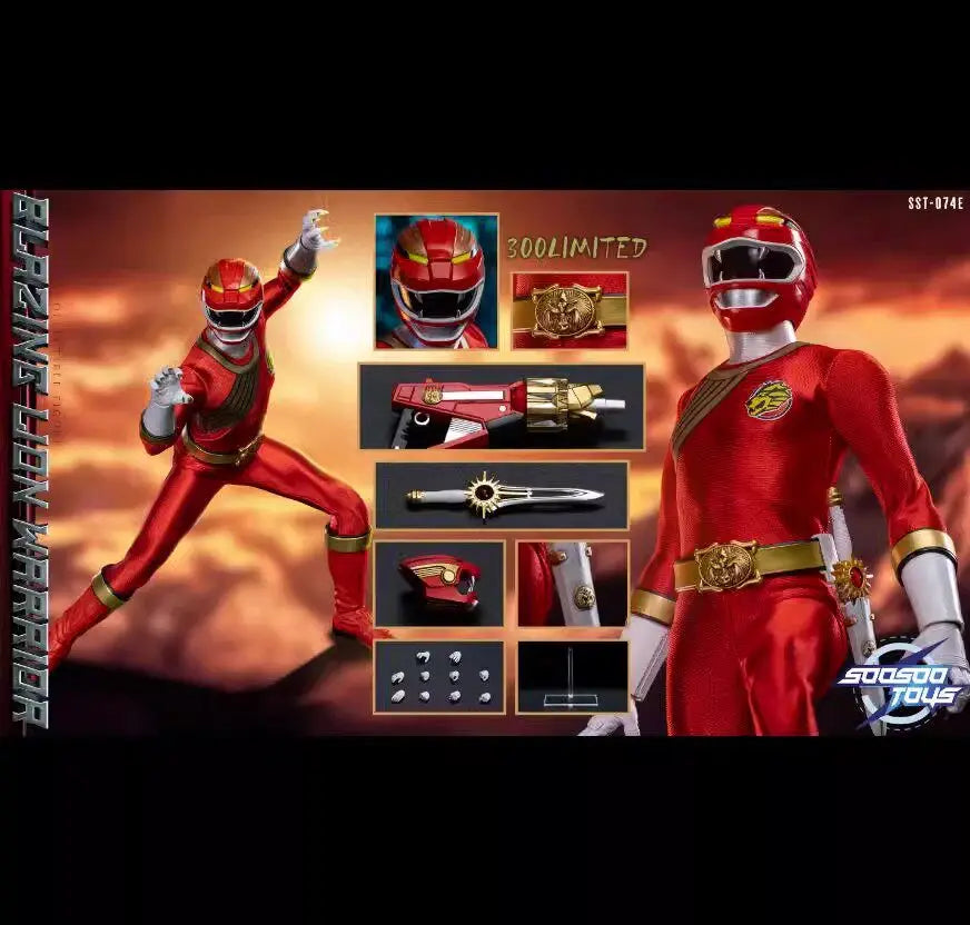Auf Lager Soosootoys SST074 Gaoranger/Hurricane/Ginga/Goren Rot Bewegliche Modellspielzeuge Hyakujuu Sentai Gaoranger 1/6 SKALA