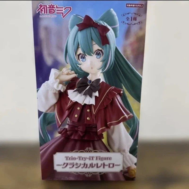 New Orginal Furyu Trio-Try-It Vocaloid Hatsune Miku Classical Girl Anime Figures Exquisite Kawaii  Desktop Ornament Xmas Gift