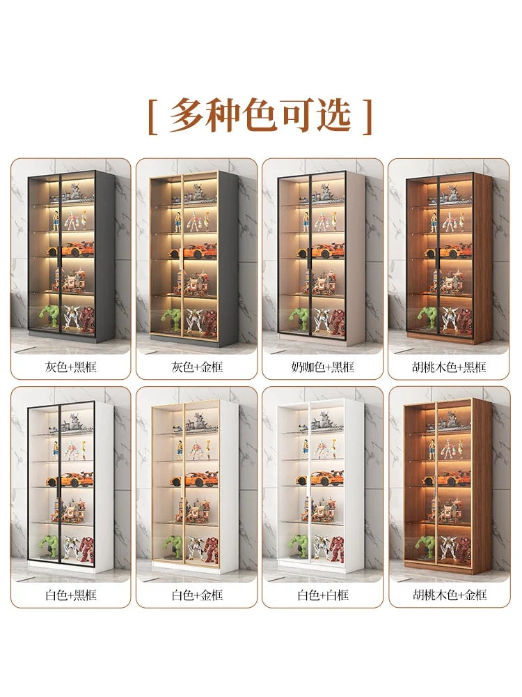 Custom Glass Door Figure Display Cabinet Display Home Living Room Blind Box Toy Lego Model Ornament