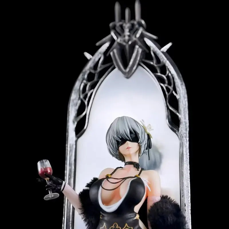 NieR:Automata Nier Banquet Figure with Wine Glass, Dual Interchangeable Head Sculpts, Elegant Collectible Gift for Fans