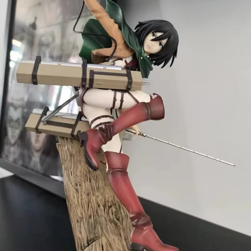 Attack On Titan Mikasa Ackerman Levi Figure Artfx J Ackerman Renewal Battle Damage Anime Model Toys Doll Christmas Gift Toy