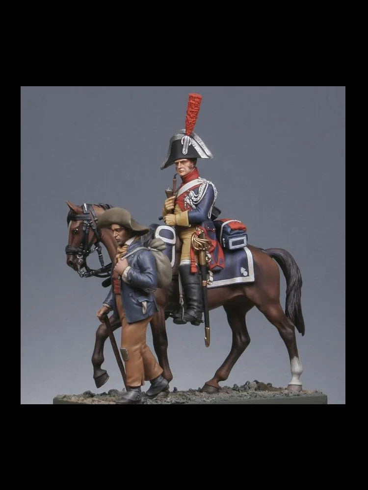 Resin soldier 1/32 54MM   ancient officer soldier WITH HORSE  Model Unassambled Unpainted  Figure Building Kit