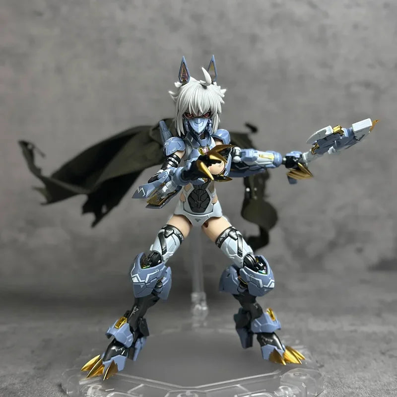 Mad Wolf Carolina Rolphe Series Action Figure Wolf Shaped Desktop Decore Mecha Girl Assembly Model Collectible Garage Kit Toy