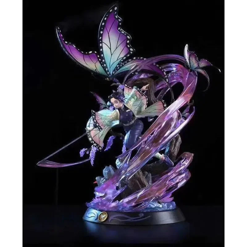 33cm Demon Slayer Kochou Shinobu Gorgeous Special Effects Fighting Posture Statue Animation Model Collection Ornaments Gifts