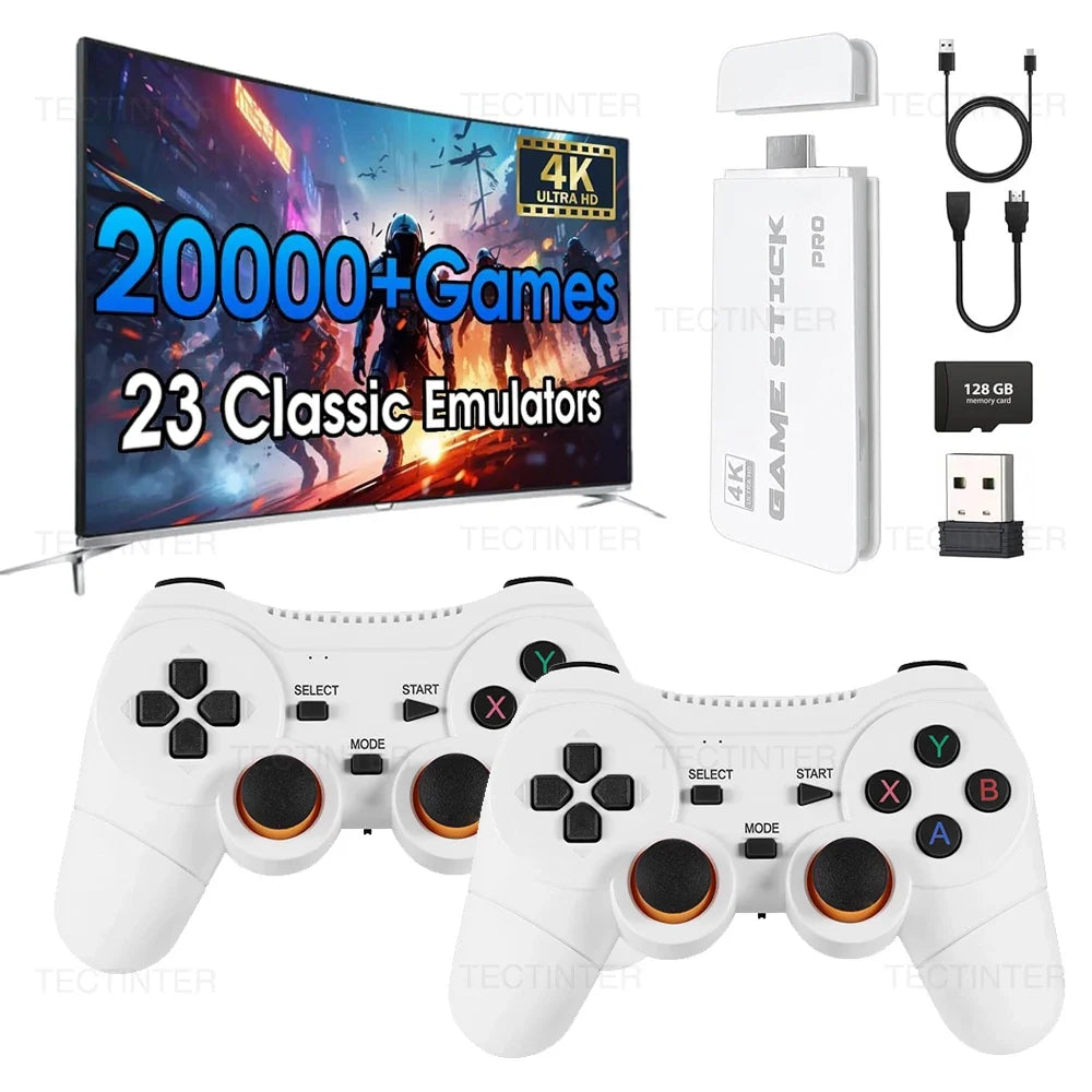 Mini TV 4K Game Stick M15 Pro Retro Video Game Console 20000+ Games Handheld Game Player with Wireless Gamepad Controller