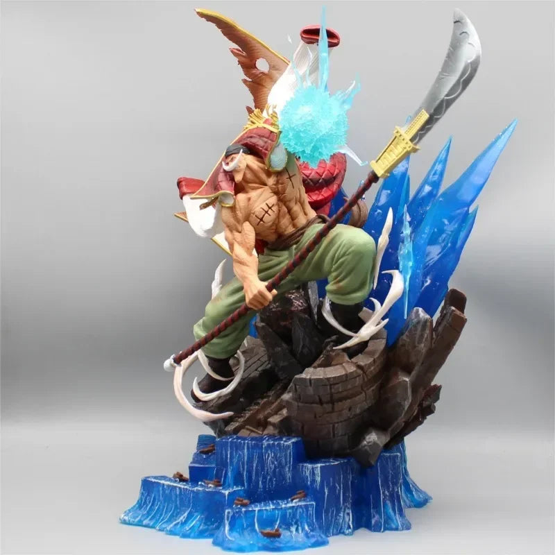 ONE PIECE 38CM Anime Figure Whitebeard Pirates Famous Naval Battle Scene Can Emit Light Peripheral PVC Model Desktop Gifts Toys