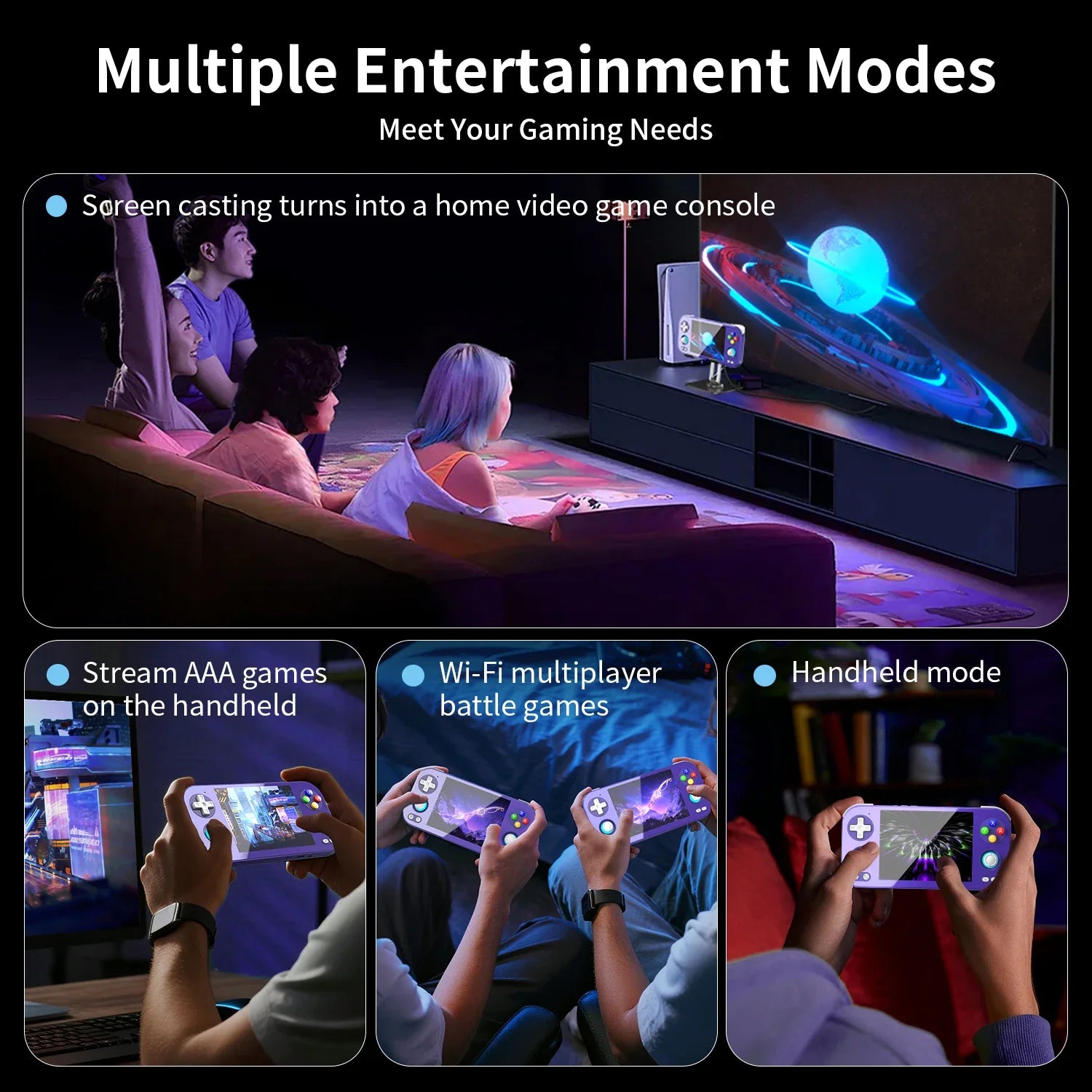 ANBERNIC RG 476H Handheld Game Console 4.7" LTPS  In-Cell Borderless full Screen Android RG476H Video Games Player 1080p-DP Out