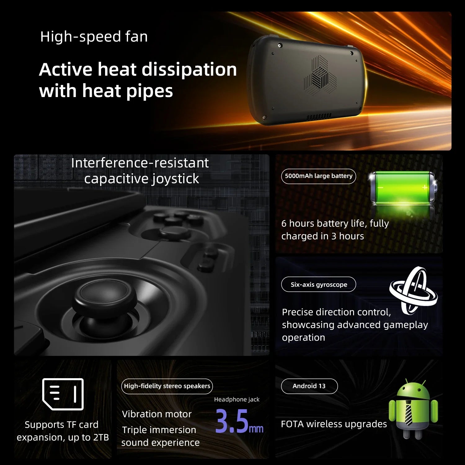 Anbernic RG Slide Android Handheld Games Console 4.7" LTPS In-Cell Display Screen 5000mAh Player WIFI AI Assistant 1080p DP Out