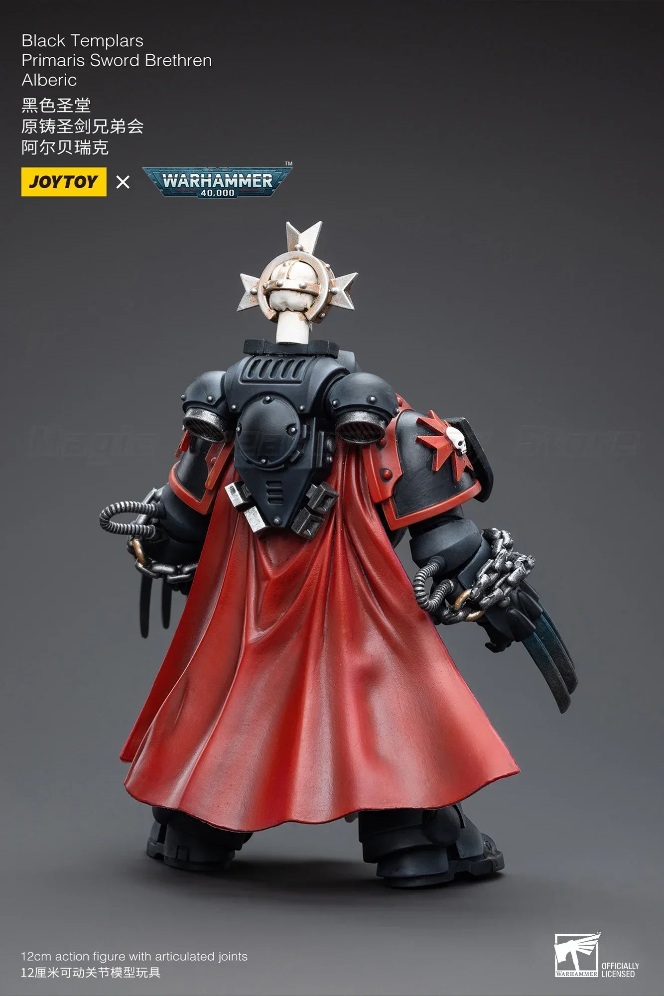 【In Stock】JOYTOY Warhammer 40K Black Templars Primaris Sword Brethren Alberic 1/18 Action Figure