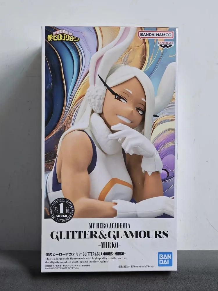 In Stock BANDAI Original My Hero Academia GLITTER GLAMOURS MIRKO Action Toy Figures PVC Statue Model Doll Desktop Ornament Gifts