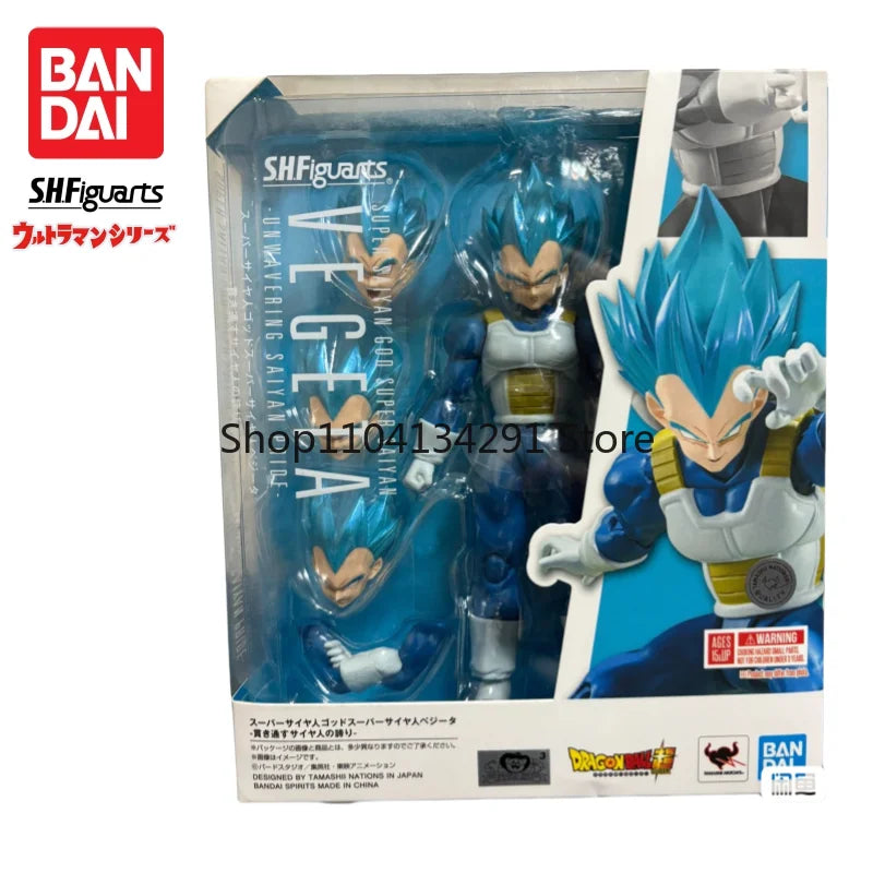 Authentic Original Product in Stock Bandai SHF Blue-Haired Vegeta Super Saiyan God Embodying Saiyan Pride Action Figu