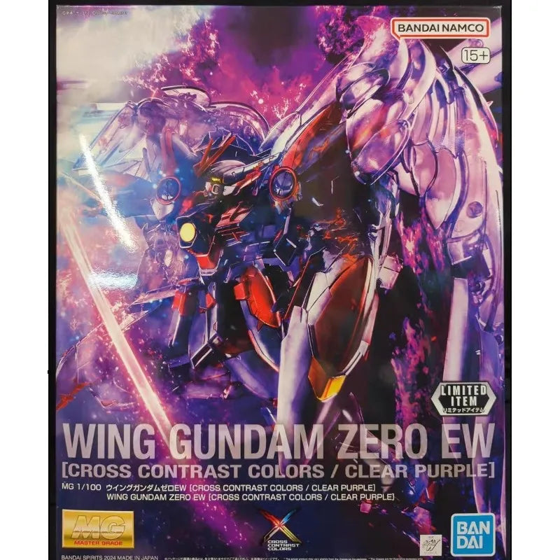 BANDAI MG 1/100 Wing Gundam Zero EW Action Figures Cross Contrast Colors Clear Purple Mobile Suit Gundam Anime Model Kit