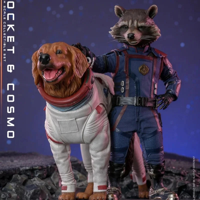 Auf Lager Original HOTTOYS HT MMS708 MMS548 Galaxy Guardians 3 Rocket Raccoon Cosmo Ornament Actionfigur Modell Spielzeugsammlung