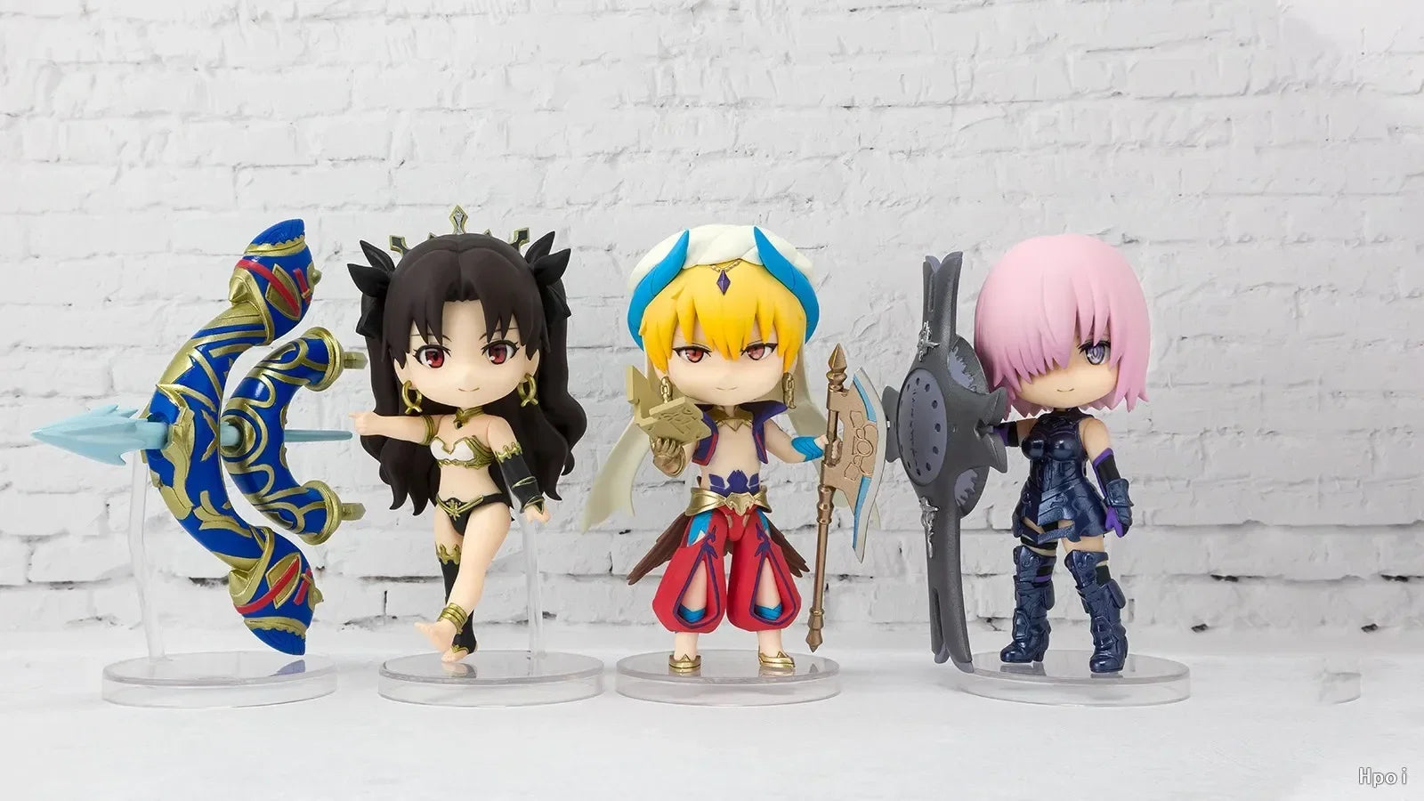 Bandai Fate FGO Action Figures Model Caster Gilgamesh Q-version Active Joint Figures Figuarts Mini Series Doll Toys Original