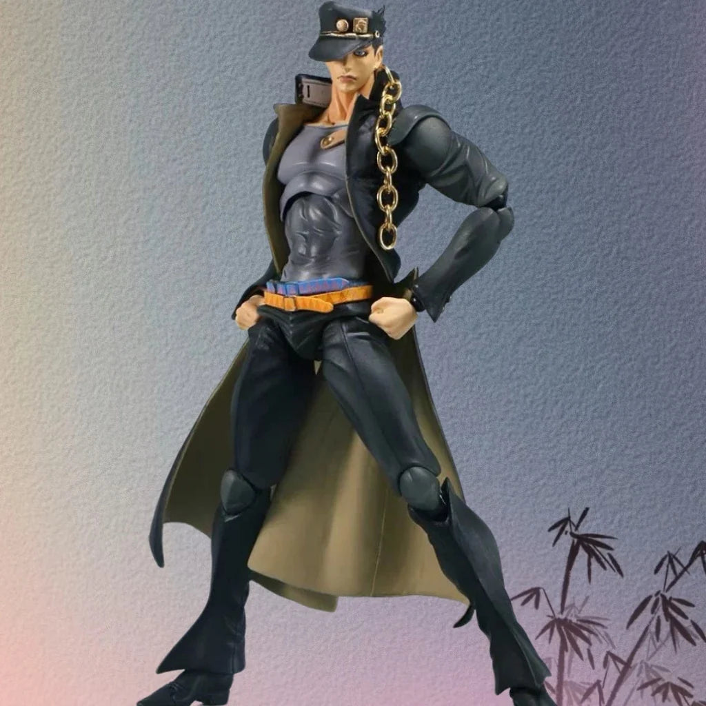 22cm 8.6 inch Anime Kujo Jotaro Action Figures Pvc Statue Desktop Ornamen Collection Statue Model Decoration Room Desk Toys Chil