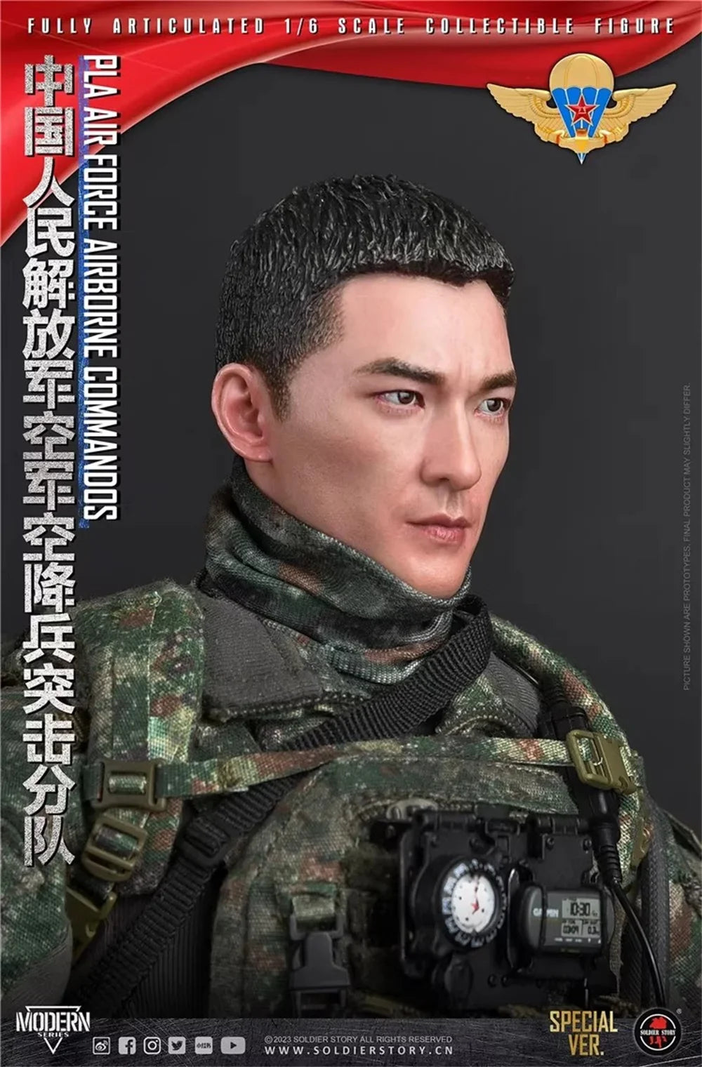 1/6 Soldierstory SS134 Asia Soldat Hübscher Kerl Mann Kopfskulptur Schnitzerei Knieschoner Ellbogen Sonnenbrille für 12" DAM COO Actionfigur