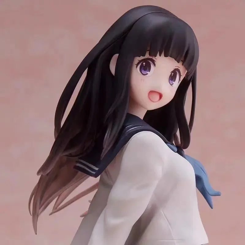 17cm Anime Hyouka Chitanda Eru Jk Uniform Figures Car Computer Case Decoration Model Doll Trendy Toy Gifts Collectible