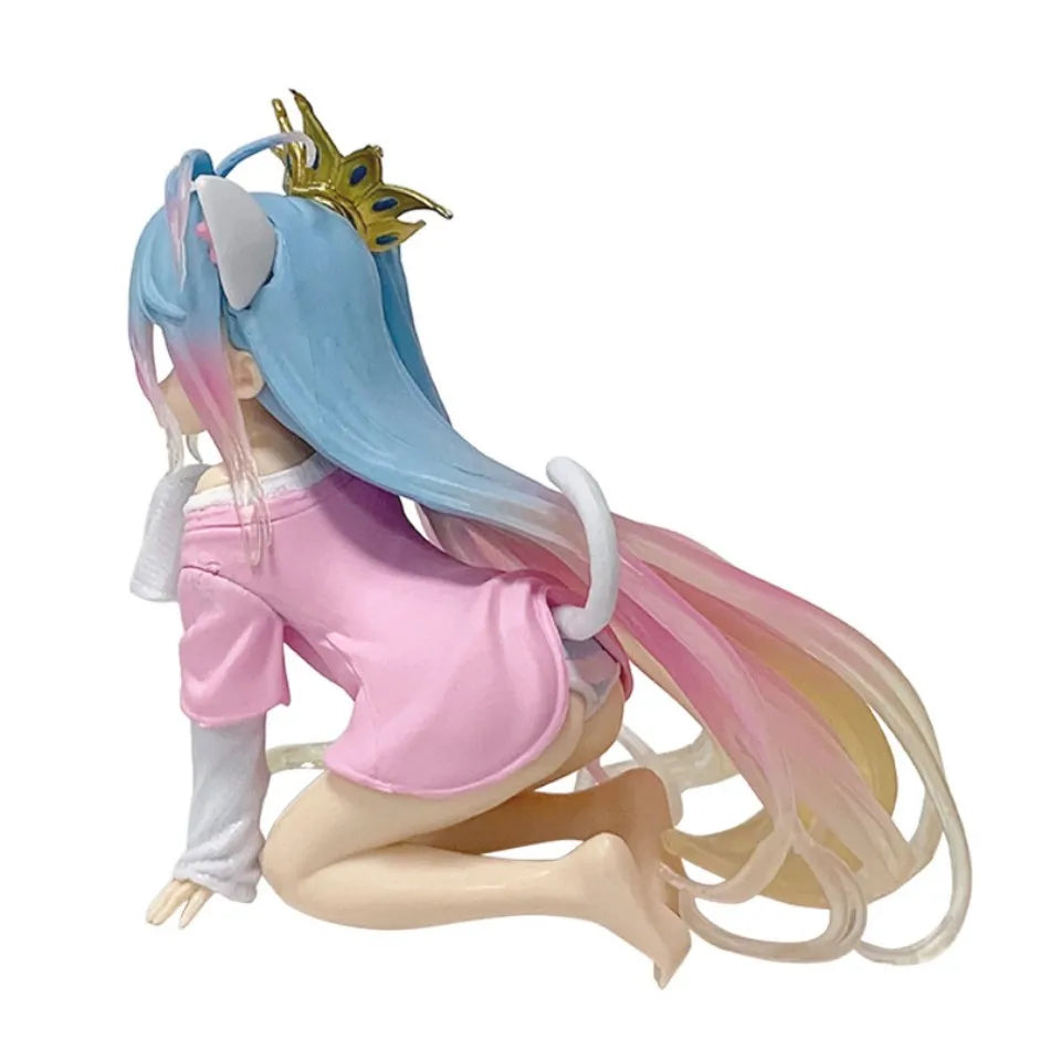 In stock anime no game no life: zero shiro desktop cute white figure for cat ear t-shirt 10cm model toy figure ornaments present