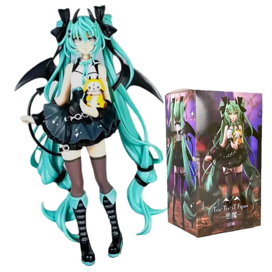 Anime Hatsune Miku 19CM Little devil raccoon Kawaii Action Figure PVC Doll Model Toys Desktop Decoration Holiday Gifts In Stock