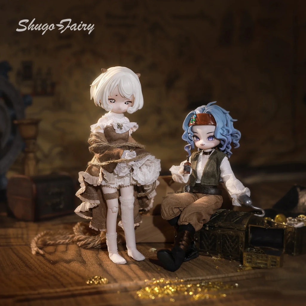 BJD Doll 1/8 Blind Boxes Sheep Fullset Anime Medieval Fairy Tale Crying Expression Runaway Princess Resin Wig Shuga Fairy Figure