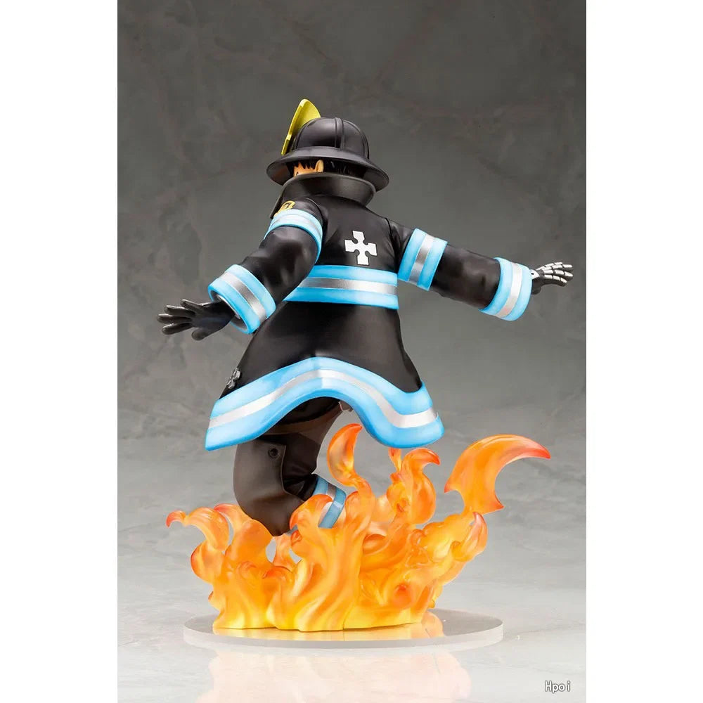 16CM Shinra Kusakabe Figure Anime Fire Force Special Effect Blood Desktop Doll Golf Model Toy  Gift Collection Ornaments PVC