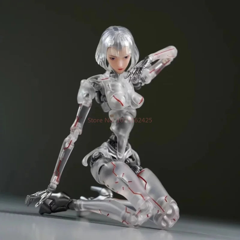 New Guke 1/12 Scale Women Soldier Robot Agent C1 Action Figure Model Transparent Skeleton Full Set 6-Inches Collection Toys Gift