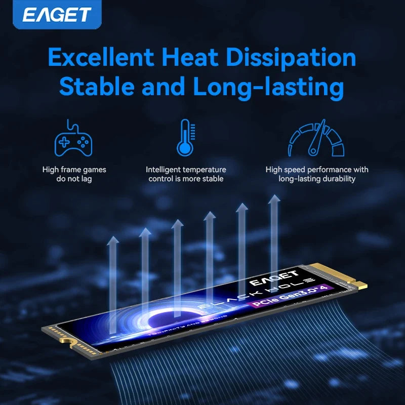 Eaget 3500MB/s SSD NVMe M.2 2280 PCIe 3.0x4 Internal Solid State Hard Drive 256GB 512GB 1TB ssd for PC PS5 Gaming