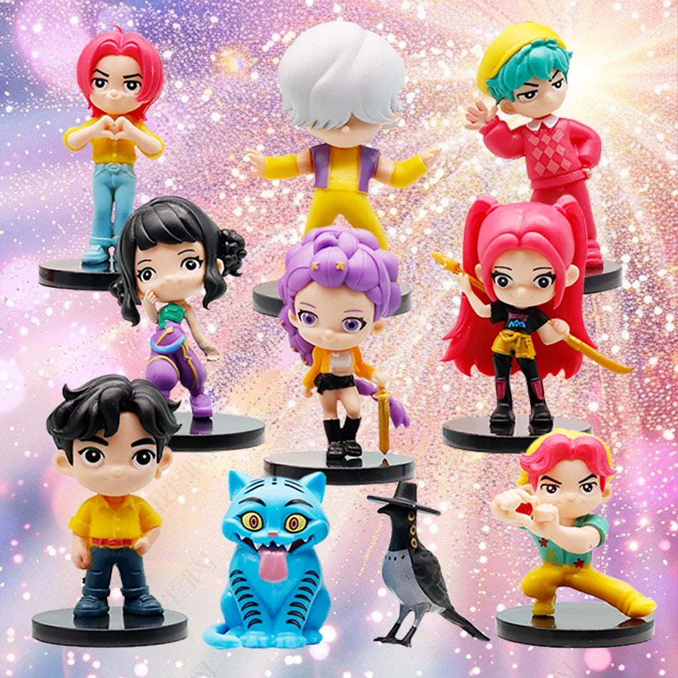 2026 new 10pcs/Set Q Version Demon Hunters Action Figure Derpys Rumi Mira Zoey Sussy Figurine Doll For Fans Gift Childen Gift