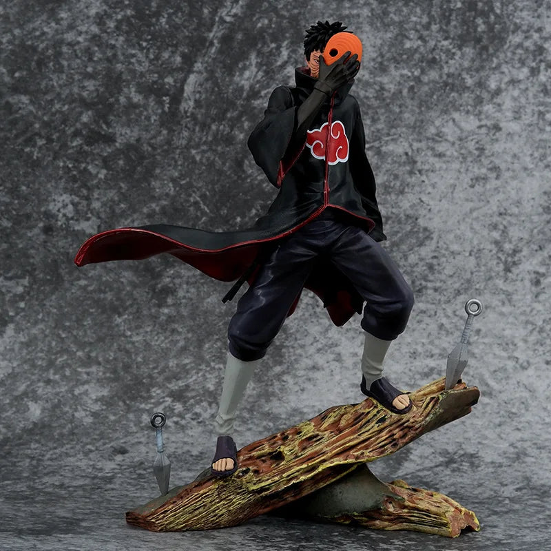 26cm Anime Akatsuki Uchiha Obito Tobi Battle Ver. GK PVC Action Figure Statue Collection Stand Model Kids Toys Doll Gifts