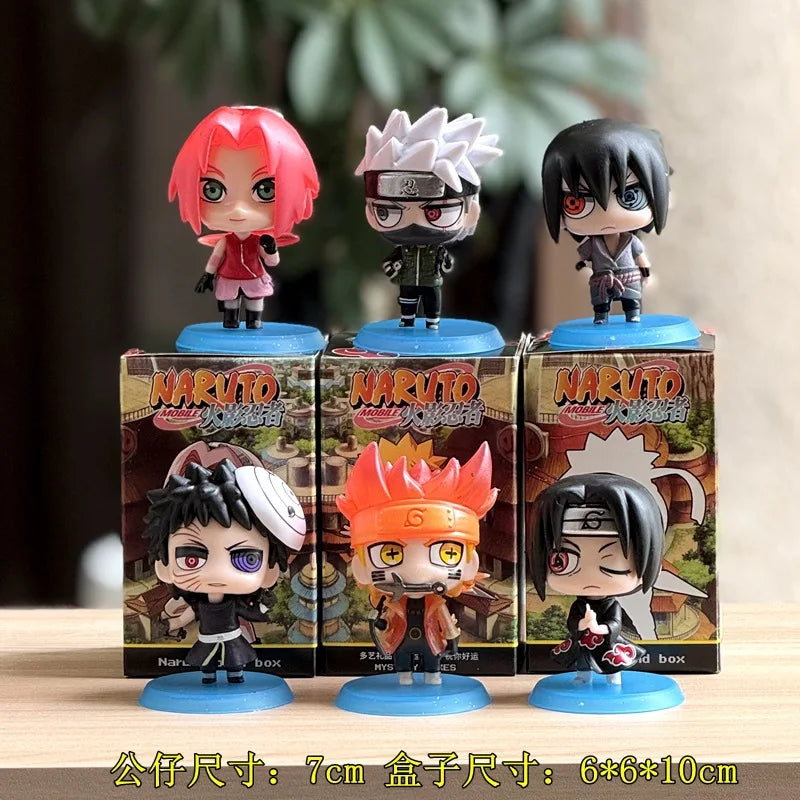 Naruto hand-made blind box, full set of Q version Naruto Sasuke Kakashi, I love Luo cartoon ornaments doll birthday gift anime