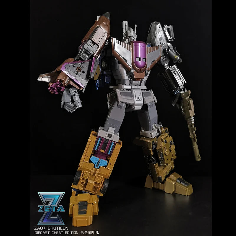 Transformation ZETA ZA07 ZA-07 Metallic Bruticus 5 IN 1 Oversized Alloy Chest Armor Chariot Team Action Figure Robot