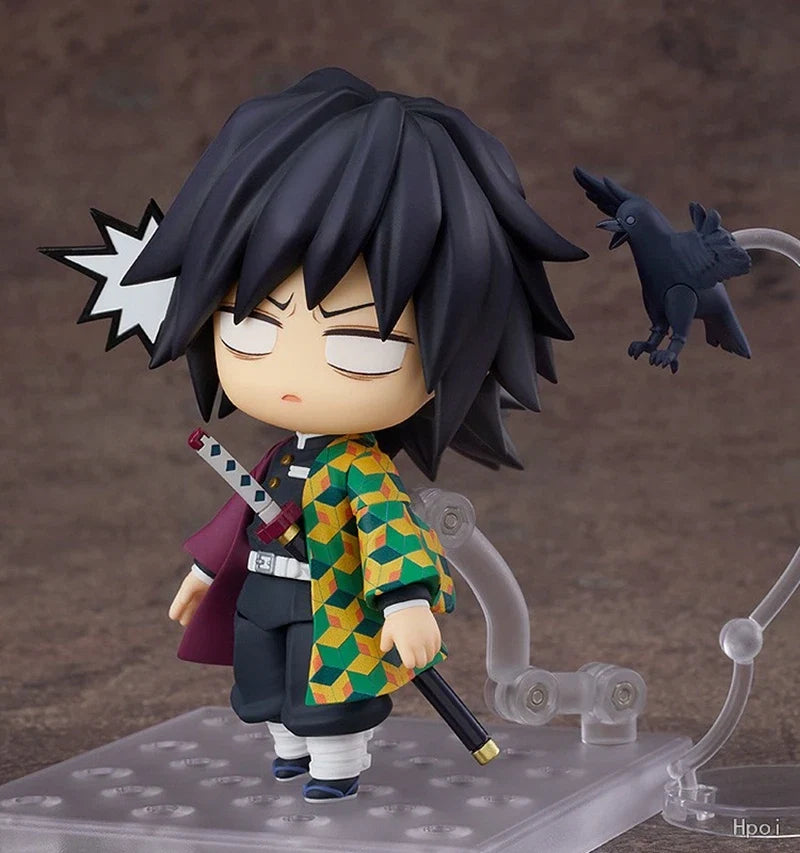 10CM Anime Figure Q VersionTomioka Giyuu Movable Demon Slayer Model Dolls Toy Gift Collect Boxed Ornaments PVC  Material