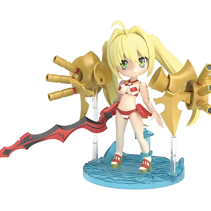 Bandai Original MODEL KIT PETITRITS SHIELDER Mash Kyrielight&CASTER Nero Claudius Anime Action Figure Assembly Model Toys  Gifts