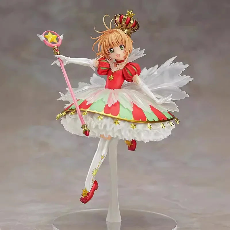 25CM Anime Figure Card Captor Kinomoto Sakura Model Figurines Genuine Decorative Collectible Kids Dolls Toys