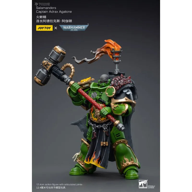 JOYTOY Genuine JOYTOY X Warhammer 40K Series Captain Adrax Agaton of The Astat Fire Lizard Company 1/18 Movable Model Boy's Gift