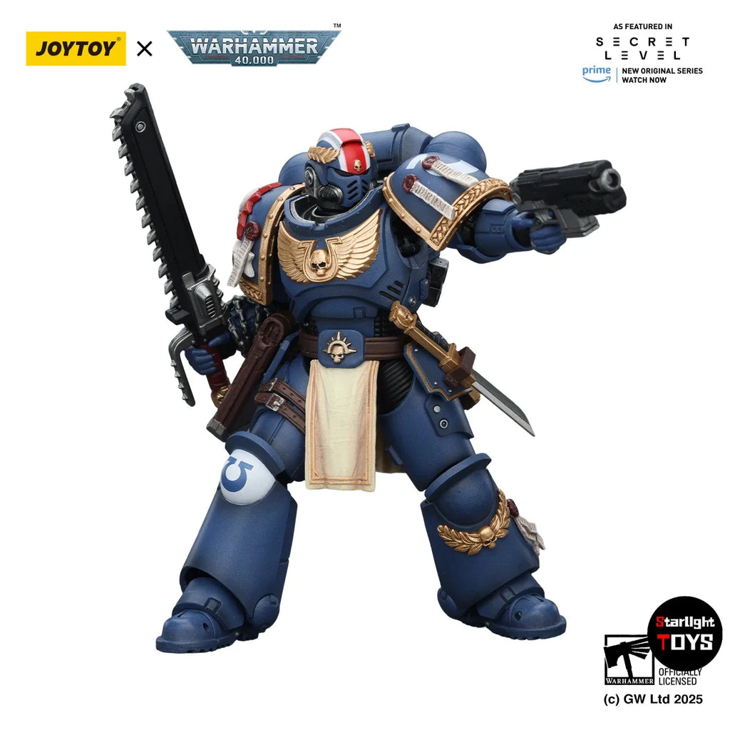 【JOYTOY】Warhammer 40K Ultramarines Titus with Laurels of Victory 1/18 Action Figure Model Toy