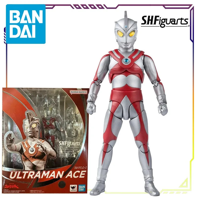 BANDAI Original S.H.Figuarts Action Figure Series Ultraman Ace Action Figure Model Toys Movable Model Ornaments Gifts Fo Boys