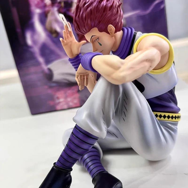 Hunter×Hunter Anime Hisoka Action Figure Pvc Sitting Statue Doll Desk Decoration Collectible Toy In Stock Genuine