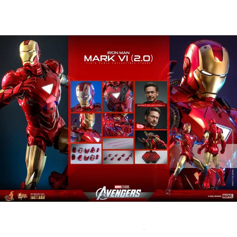 In Stock Hottoys MMS687 MMS688 ACS014 Iron Man MK6 2.0 with Suit-up Gantry Anime Action Figure Toy Gift Model Collection Hobby