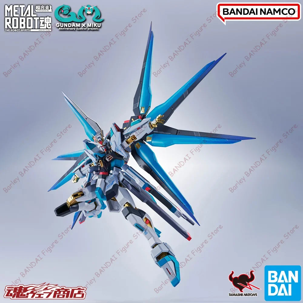 Original In Stock BANDAI METAL ROBOT MR SIDE MS STRIKE FREEDOM GUNDAM TYPE II HATSUNE MIKU Ver. Articulated Mecha Model Toy Gift