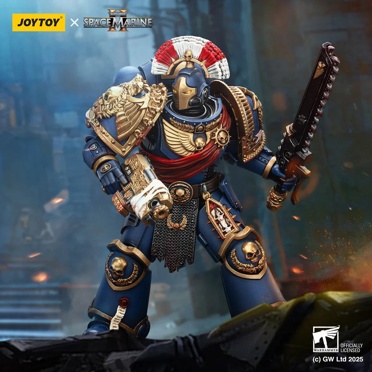 JOYTOY Warhammer 40K 1/18 Action Figure Ultramarines Relic Secundus Armour with Artificer bolt Anime figures Toys