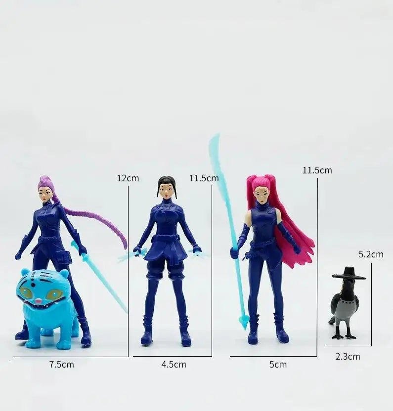 6PCS Anime Kpop Demon Hunters Figure Model Toy Cartoon Gaming Peripherals Desk Decoration Collection Kid Gift