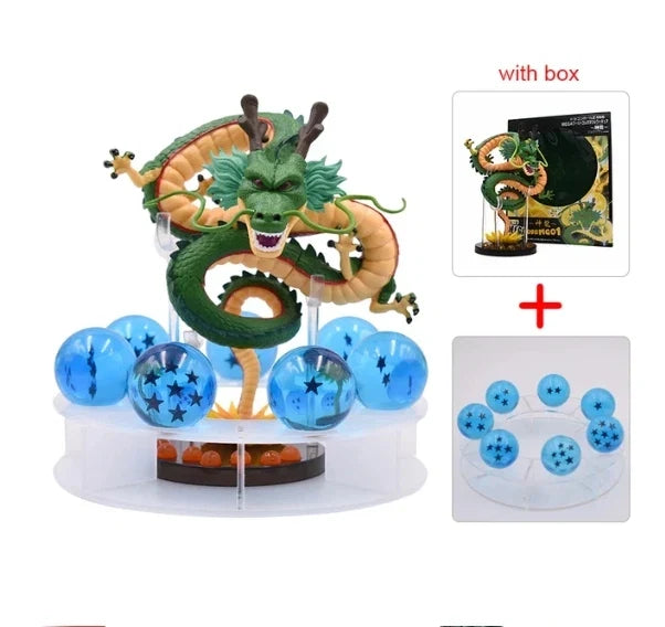 DBZ Anime Shenlong Figures Set Esferas Del Dragon and 7 Stars Dragon Crystal Balls 3.5cm Shelf Figurine Collection Model Toys