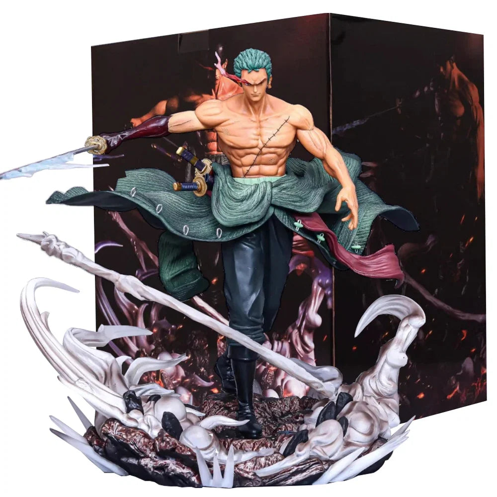 20CM Anime One Piece Roronoa Zoro Figure Swinging Sword Demon Slayer Action Standing Model Toy Gift Collection Action Figure PVC