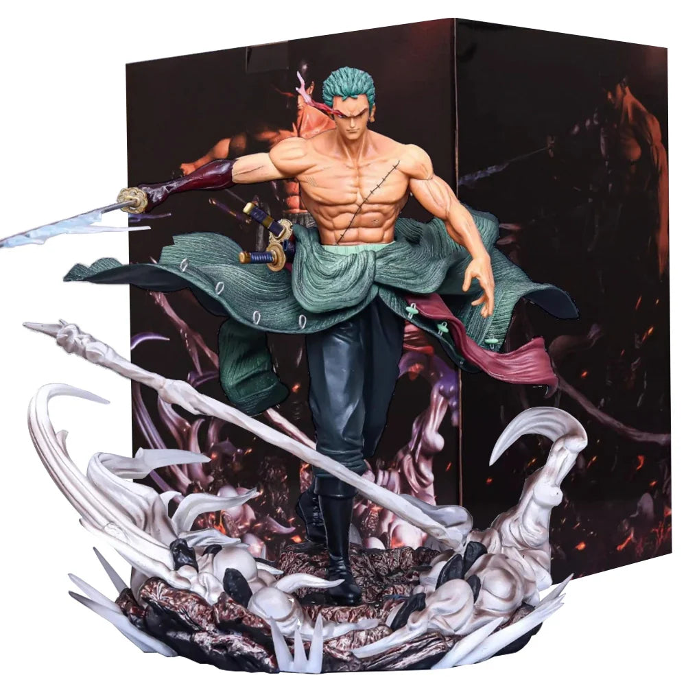 20CM Anime One Piece Roronoa Zoro Figure Swinging Sword Demon Slayer Action Standing Model Toy Gift Collection Action Figure PVC