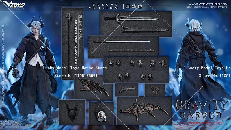 VTOYS Gravity Garden VSD009 Deluxe Version 1/12 weißhaariger Fledermausflügel-Jäger Actionfigur Sammlung 15 cm Schwertmeister Soldat Geschenk