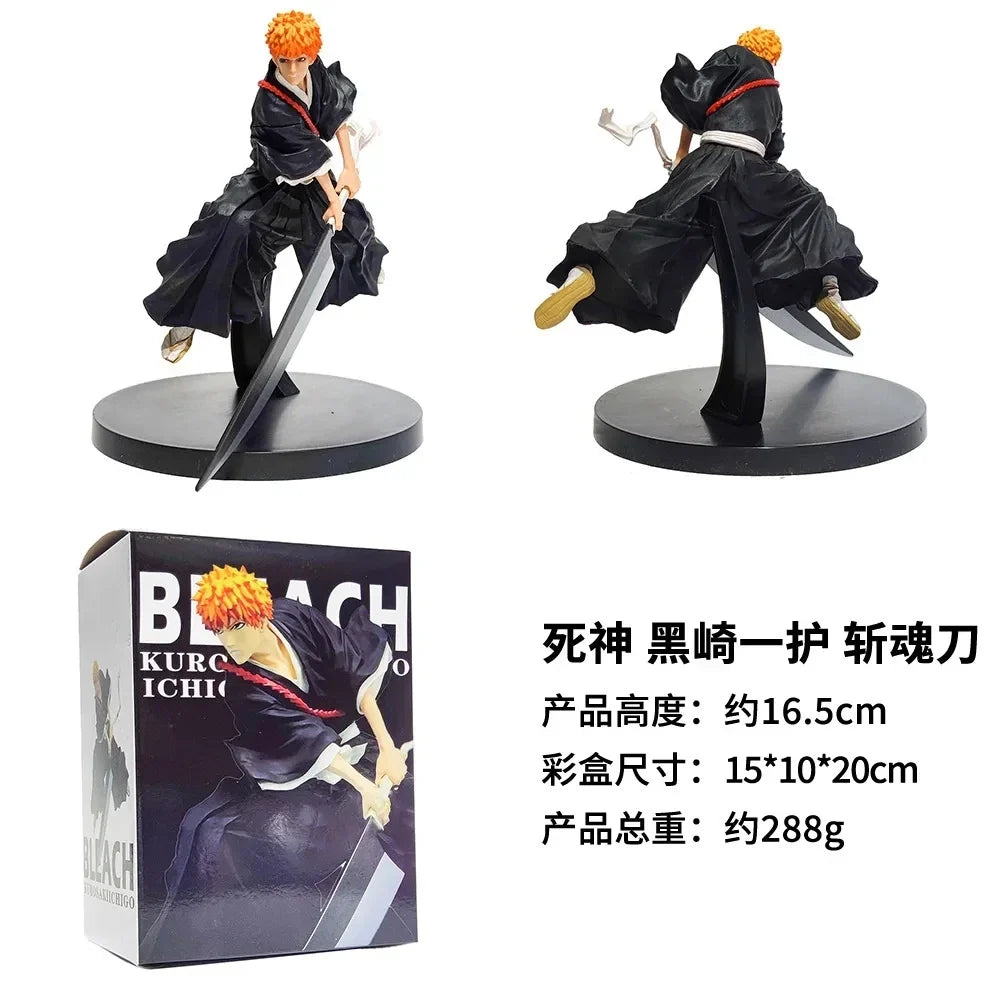 17CM Anime BLEACH Kurosaki Ichigo Model Knife Swinging Posture Toy Soul-Cutting knife Gift Collection Action Figure Boxed