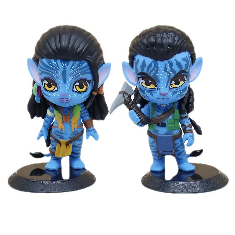 Q version of Avatar Water Way Figure Animation Solid PVC Model Car Center Console Ornament Cake Baking Decoration