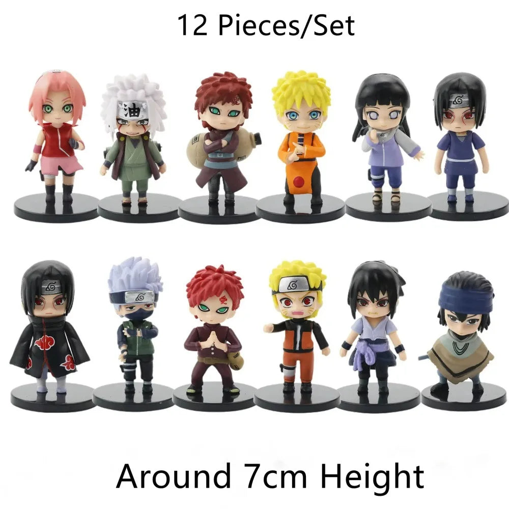 8CM Set Naruto Q Verison Figure Toys Cute Anime Mini Sasuke Kakashi Itachi Gaara Jiraiya Kawaii PVC Action Figurine Model Doll